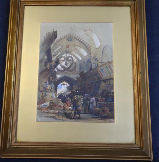 Circle of Amadeo Preziosi (1816-1882) The Drug Bazaar, Constantinople 13.5 x 10in.